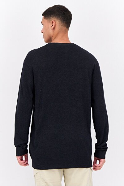 French Connection Men Crew Neck Knitted Sweater, Dark Navy Melange