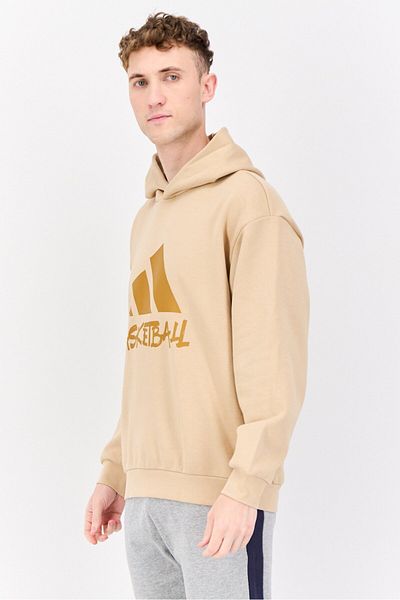 adidas Men Sportswear Fit Long Sleeves Basketball Legends Hoodie, Beige