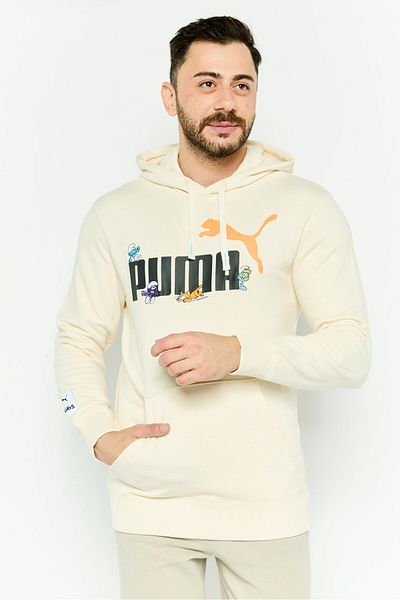 Puma x The Smurfs Men Sportswear Fit Long Sleeves Outdoor Sweatshirt, Cream Combo