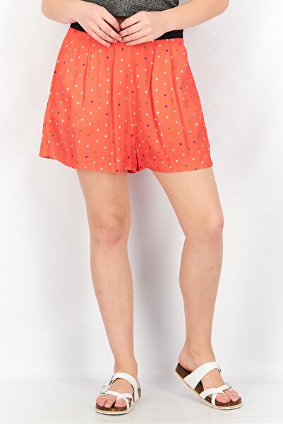 I.CODE شورت نسائي أساسي سهل الارتداء بطبعة كاملة، مرجاني