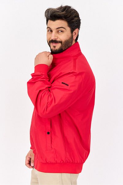 Geox Men Plain Windbreaker Jacket, Red