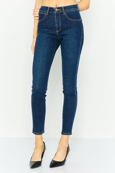 WRANGLER Women Skinny Fit Washed Stretchable Jeans, Navy