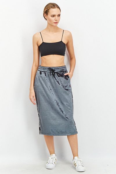 Champion Women Velvet Midi Skirt, Grey