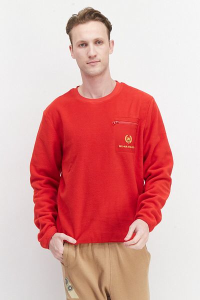 Bel-Air Athletics Men Sportswear Fit Long Sleeve Outdoor Sweatshirts, Red