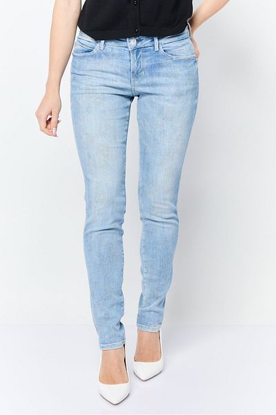 Guess Women Curve Vintage Washed Denim Jeans, Blue