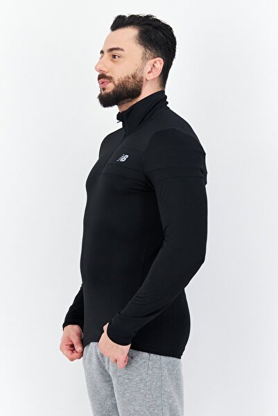 New Balance Men Sportswear Fit High Neck Long Sleeves Running Sweatshirt, Black