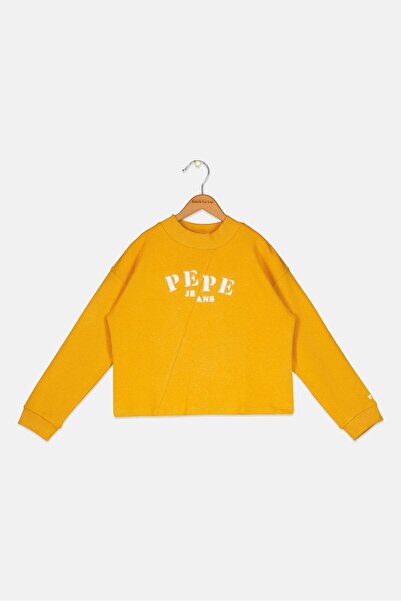 Pepe Jeans Kids Girl Brand Logo Sweatshirt, Yellow