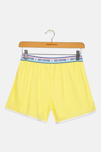 Juicy Couture Kids Girl Brand Logo Basic Shorts, Yellow