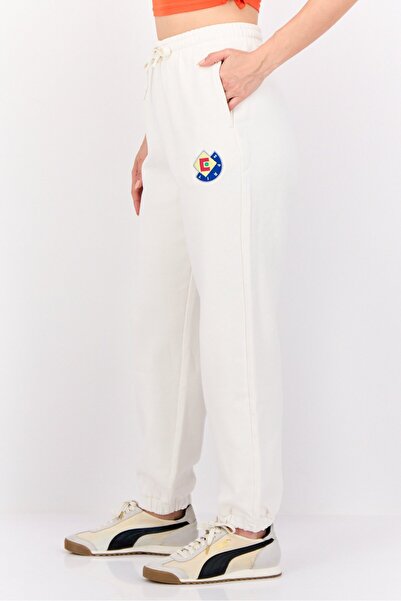 Esprit Women Regular Fit Embroidered Sweatpants, Off White