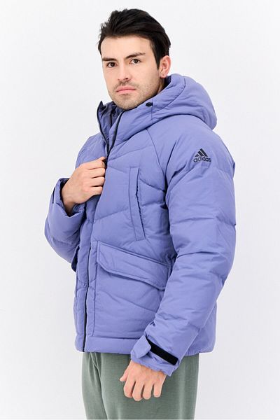 adidas Men Sportswear Fit Brand Logo Outdoor Jacket, Lavender