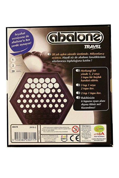 Asmodee Abalone Travel (BOYUTU KÜÇÜKTÜR. LÜTFEN ÜRÜN TANITIM KISMINI OKUYUN)