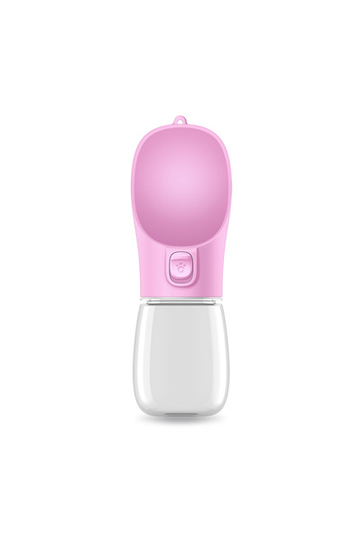 Choice زجاجة مياه وردية اللون سعة 300 مل للكلاب الصغيرة والكبيرة والقطط والجراء المحمولة والسفر في الهواء الطلق ومضادة للتسرب