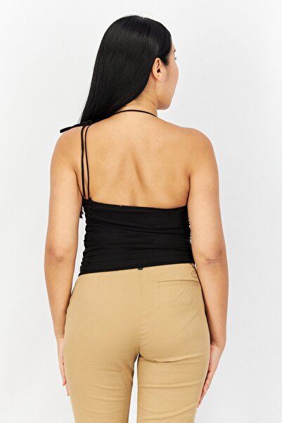 NA-KD Women Strap Detail Gathered Top, Black