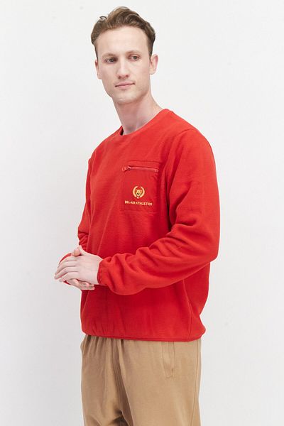 Bel-Air Athletics Men Sportswear Fit Long Sleeve Outdoor Sweatshirts, Red