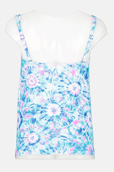Contours by Coco Reef Women Padded Tie Dye Swim Bikini Top, Blue