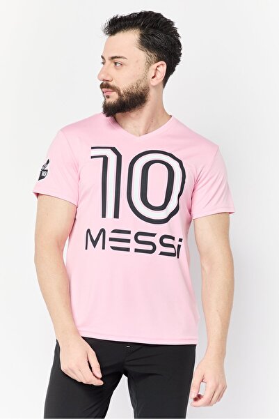 MESSİ Men Sportswear Fit Short Sleeves Training T-Shirt, Pink