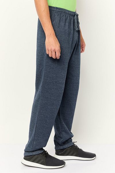 fleece factory Men Drawstrings Heather Jogger Pants, Navy Blue