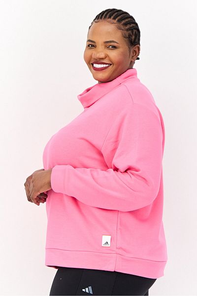 adidas Women Sportswear Fit Long Sleeve Outdoor Sweatshirt, Pink