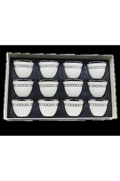 Amazonas Caffee 12-piece Arabic coffee cup set, silver engraving