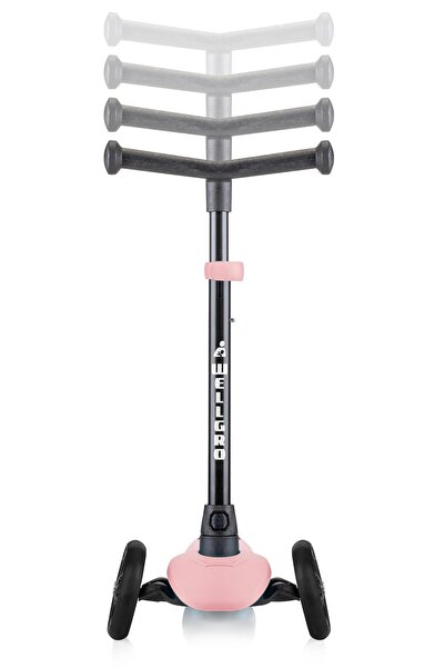 Wellgro Turbo 3 Tekerli Yükseklik Ayarlı Scooter, Pembe