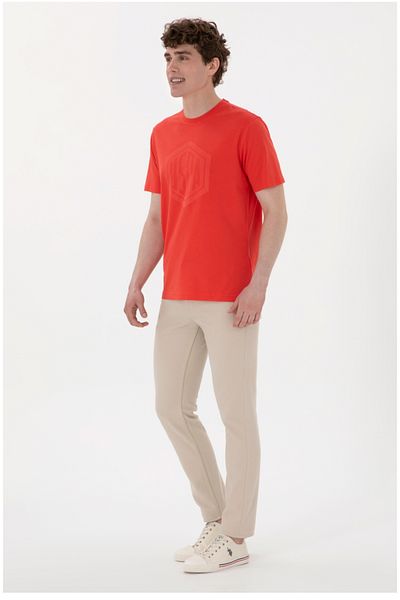 U.S. Polo Assn. Ανδρικό μπλουζάκι με κανονική εφαρμογή polo assn με λαιμόκοψη