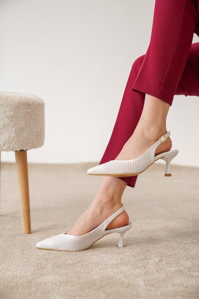 luuq shoes LASSİE Жіночі туфлі на підборах з відкритою задньою частиною та лазерними отворами