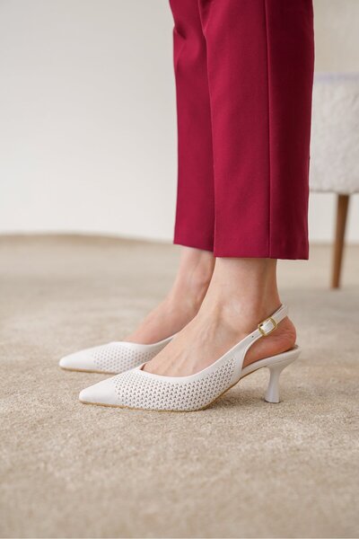 luuq shoes LASSİE Жіночі туфлі на підборах з відкритою задньою частиною та лазерними отворами