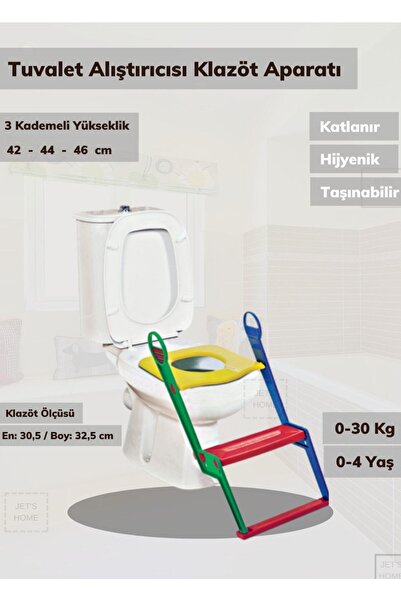 Jet's Home Tuvalet Alıştırıcı Klozet Adaptörü Basamaklı Çocuk Tuvalet Yardımc...
