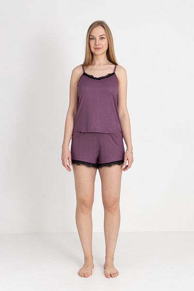TURAY Wednesday Lilac Thin Strap Shorts Pajama Set
