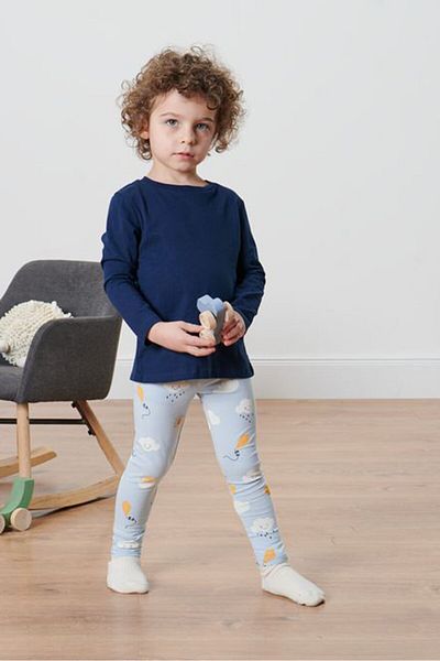 Tchibo Kids Girl 2 Pieces Allover Print Leggings, Light Blue