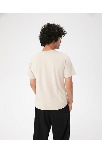 Ayma Active Ecovero ™   Cream Men's Viscous T-Shirt - Short Sleeve