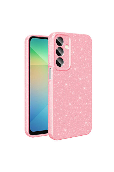 Nezih Case Samsung Galaxy A16 Uyumlu Kamera Korumalı Simli Işıltılı Renkli Parlak Koton Kılıf