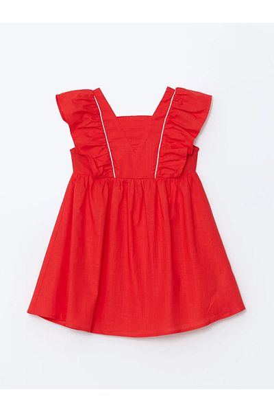 LC Waikiki Square Neck Linen Girl's Dress