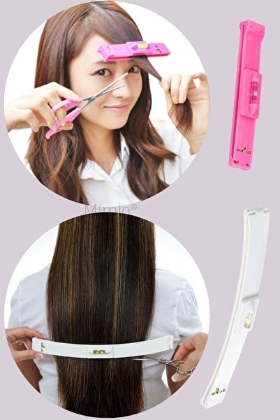 Mimlo 2'li Düzgün Saç Kesme Terazisi Aparatı Evde Pratik Kakül Kesme ve Katlı...