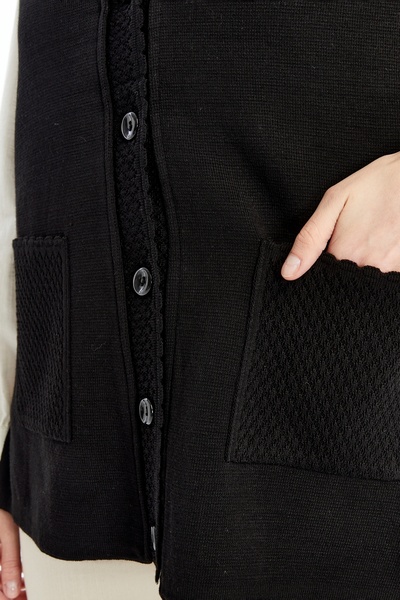 larocci Жіночий стандартний жилет з V-подібним коміром і кишенями