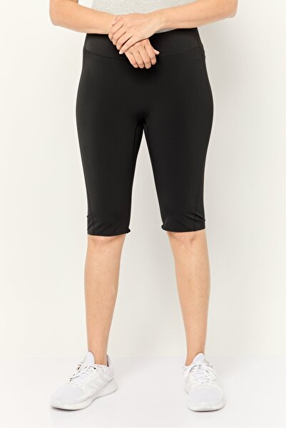 Reebok بنطال رياضي ضيق للتدريب 3/4 للنساء، أسود