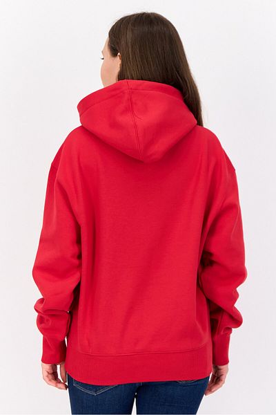 Esprit Women Long Sleeves Brand Logo Hooded Sweatshirts, Red