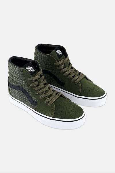 Vans Kids Boy Sk8 Hi Lace Up Skate Shoes, Green