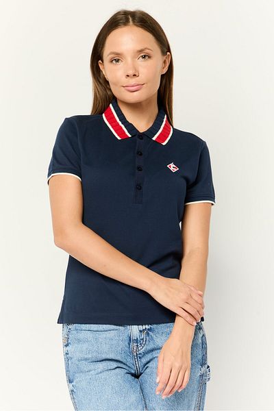 Esprit Women Spread Collar Polo Shirt, Navy