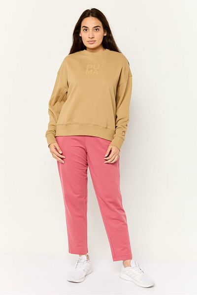 Puma Women Sportswear Fit Long Sleeve Outdoor Sweatshirt, Tan