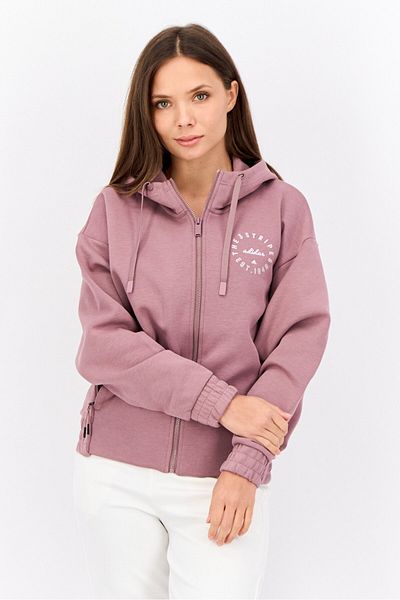 adidas Women Sportswear Fit Long Sleeve Outdoor Hooded Sweatshirt, Mauve