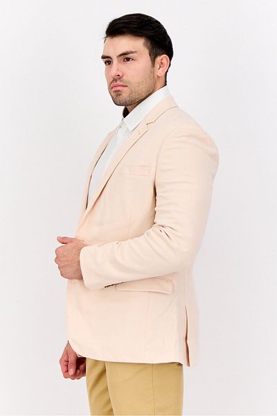 Asos Design Men Regular Fit Plain Casual Blazer, Light Peach