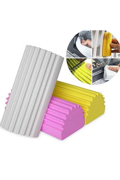 Manosta (3 Pieces) Moist Magic Sponge for Cleaning Detail - Water Absorbent and Dusting Feature