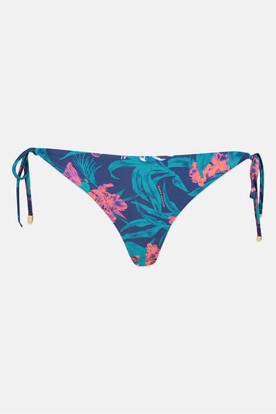 Tommy Hilfiger Women Floral Print Bikini Bottom, Navy Blue Combo