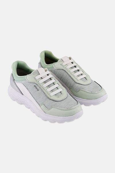 Geox Women Lace Up Casual Sneaker, Mint