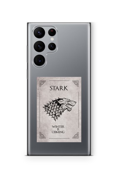 Multitronic حافظة شفافة مطبوعة بتصميم GOT Stark متوافقة مع هاتف Galaxy S22 Ultra