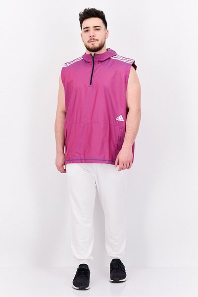 adidas Men Sportswear Fit Sleeveless Training Hooded Vest, Purple