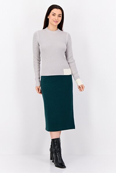 Esprit Women Crew Neck Ribbed Sweater, Grey