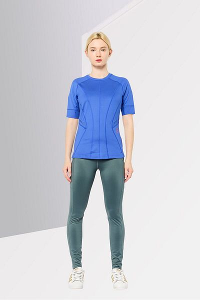 adidas Women Sportswear Fit Short Sleeve Outdoor T Shirt, Blue
