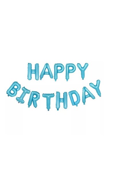 Teo Set baloane folie , Happy Birthday, 40 cm, baby blue
